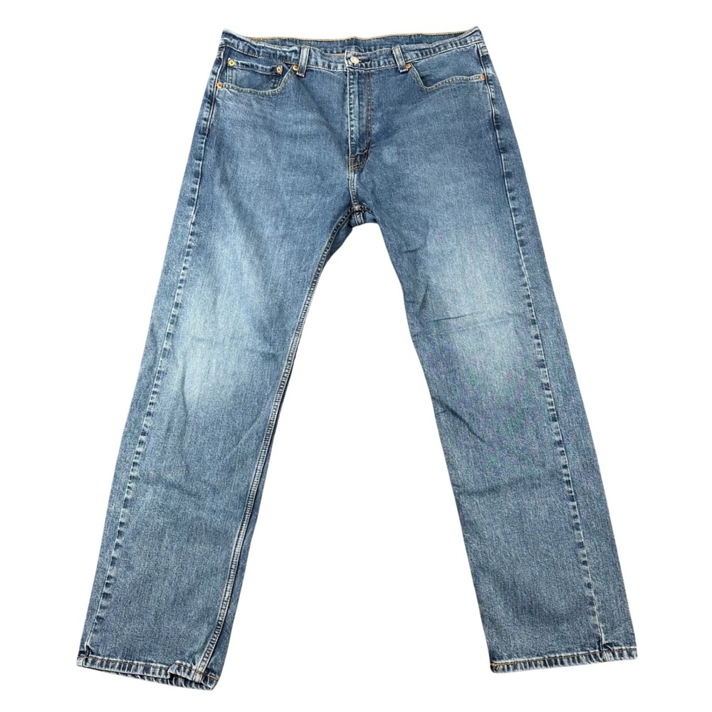 Levi's 505 Regular Fit Straight Leg Jeans Mens 38x32 Medium Wash Blue Denim
